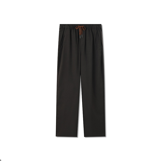 zegna 26ss linen cupro drawstring straight leg trousers